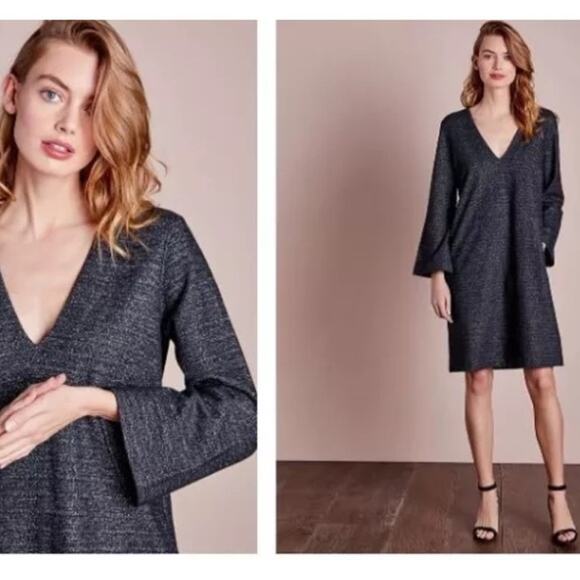 The White Company 10 Dress Wool Retro 60s Style Classic Minimalist Sparkle Dress - Picture 1 of 13